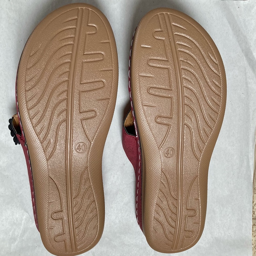 NEW Brick Red Sandals - Picture 10 of 15